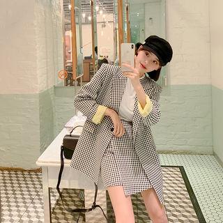 Shepherd Plaid Snap-button Blazer