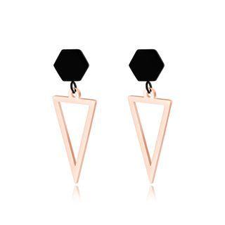 Simple And Fashion Plated Rose Gold Geometric 316l Stainless Steel Earrings Rose Gold - One Size