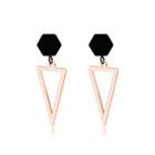 Simple And Fashion Plated Rose Gold Geometric 316l Stainless Steel Earrings Rose Gold - One Size