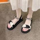 Faux Pearl Strap Knotted Sandals