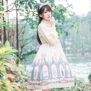 Print Lolita Sleeveless Dress / Hair Band