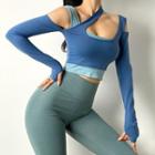 Quick-dry Mock Two-piece Sports T-shirt