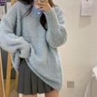 Plain Sweater Sweater - Airy Blue - One Size