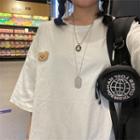Animal Applique Short Sleeve T-shirt