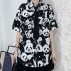 Couple Matching Short Sleeve Panda Print Shirt
