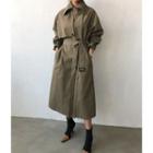 Single-flap Belted Trench Coat