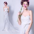 Strapless Trained Sheath Wedding Gown