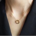 925 Sterling Silver Necklace Xl0417 - Gold - One Size