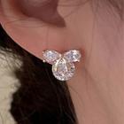 Cz Ribbon Stud Earring 1 Pair - Stud Earring - Gold - One Size
