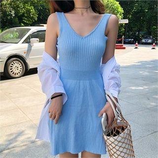 Sleeveless Rib-knit Minidress