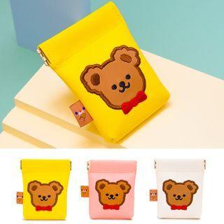 Faux Leather Bear Accessory Pouch