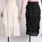 Lace Feather Midi Skirt