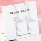 925 Sterling Silver Rhinestone Fringed Earring 1 Pair - Earrings - One Size