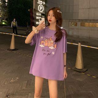 Castle Print Short-sleeve T-shirt