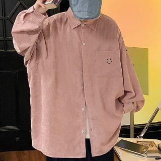 Smiley Print Corduroy Shirt