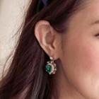 Faux Pearl Crystal Square Earring As Shown In Figure - One Size