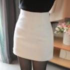 High-waist Zip-back Mini Skirt