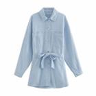Tie Waist Shirt Jacket