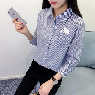 Long-sleeve Striped Polar Bear Shirt