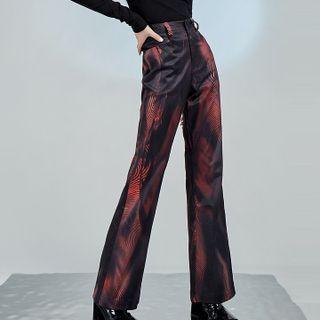 High Waist Tie-dye Bootcut Pants