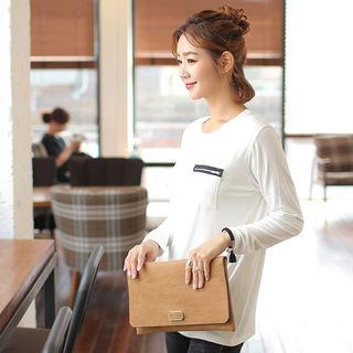 Zipper-trim Long-sleeve T-shirt