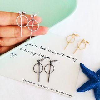 Bar And Hoop Drop Earrings