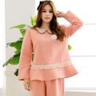 Loungewear Set: Long-sleeve Padded Pullover + Pants