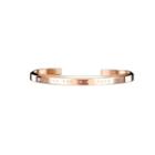 Fashion And Simple Plated Rose Gold Geometric Round Opening 316l Stainless Steel Bangle With White Cubic Zirconia Rose Gold - One Size