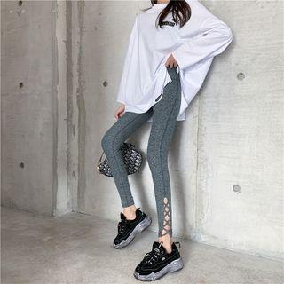 Strappy Slit-hem Leggings