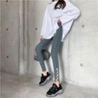 Strappy Slit-hem Leggings