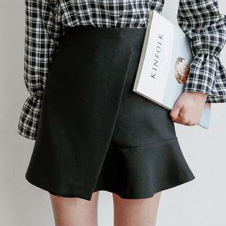 Surplice Wrap Ruffled Skirt