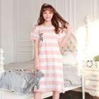 Stripe Short-sleeve Nightdress
