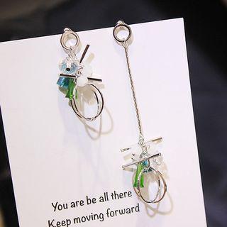 Non-matching Bead & Hoop Drop Earring