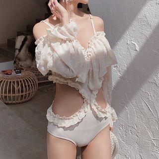 Lace Layered Cutout Waist Swimsuit