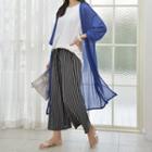Open-front Long Sheer Cardigan In 4 Colors