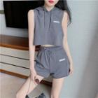 Hooded Tank Top / Distressed Sweatpants / Shorts