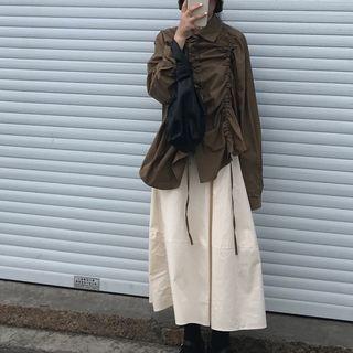 Frill-trim Shirt / Midi Skirt