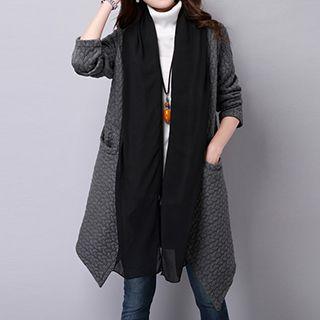 Panel Asymmetrical Hem Long Jacket