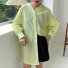 V-neck Light Jacket Neon Yellow - One Size