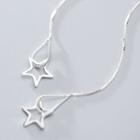 925 Sterling Silver Star Dangle Earring S925 Silver - 1 Pair - One Size