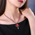 Faux Pearl Agate Pendant Necklace As Shown In Figure - 46cm