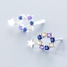 Star Rhinestone Earring Silver - One Size