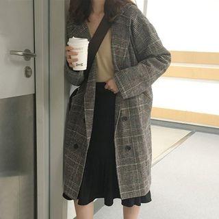 Single-breasted Plaid Blazer / Double-breasted Coat