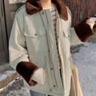 Contrast-trim Faux-fur Lined Parka