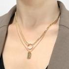 Set Of Alloy Pendant Layered Necklaces Layered Necklace - Gold - One Size