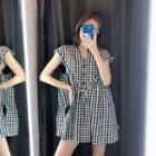 Plaid Sleeveless A-line Dress / Playsuit