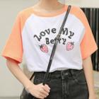 Two-tone Printed Short-sleeve T-shirt