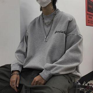 Mock-neck Sweatshirt With Lettering