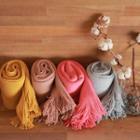 Fringed Knit Muffler In 11 Colors