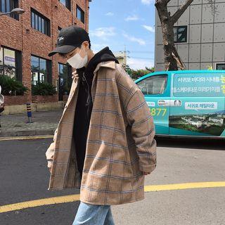 Boxy Plaid Button Jacket